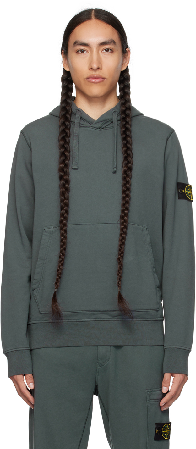 

Серый худи с нашивками Stone Island