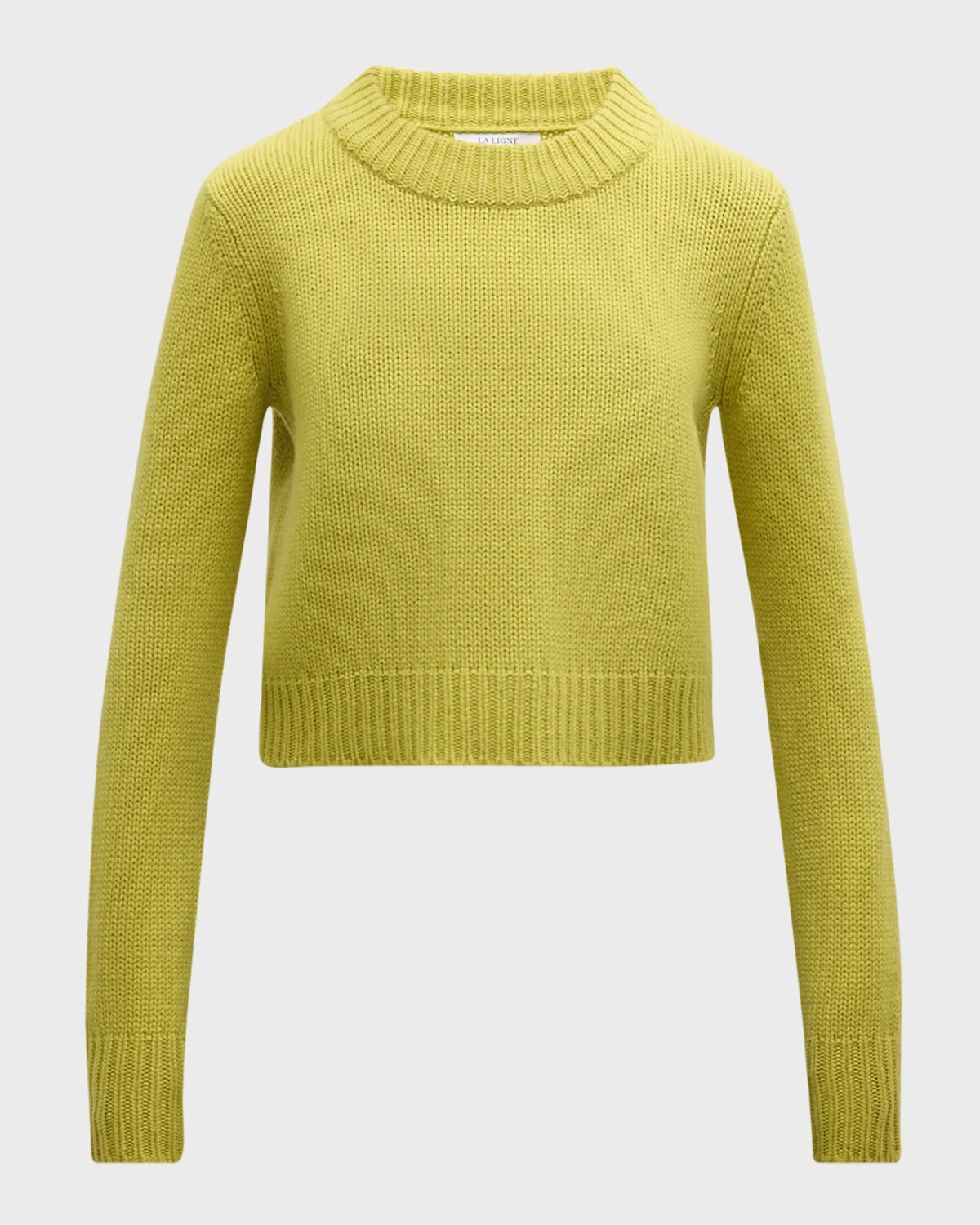 

Шерстяной кашемировый однотонный мини-свитер Marin La Ligne, цвет Chartreuse
