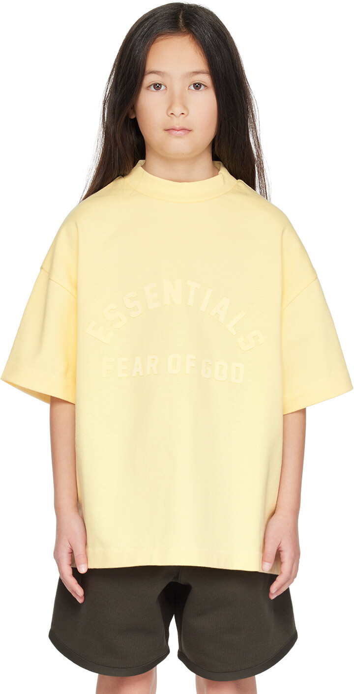 

Детская желтая футболка с круглым вырезом Fear Of God Essentials