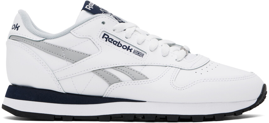 

Белые классические кожаные кроссовки Reebok Classics, цвет White/Purgry3/Vecnav