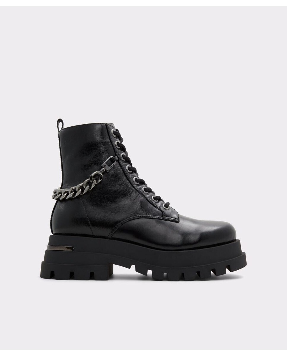 

Женские кожаные ботильоны черного цвета с круглым носком Aldo, черный