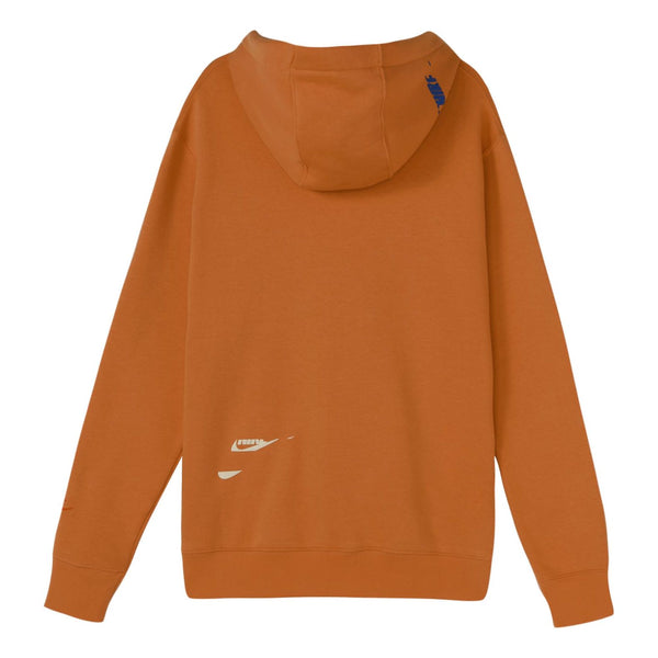 Толстовка Nike embroidered logo fleece hoodie 'Orange', оранжевый