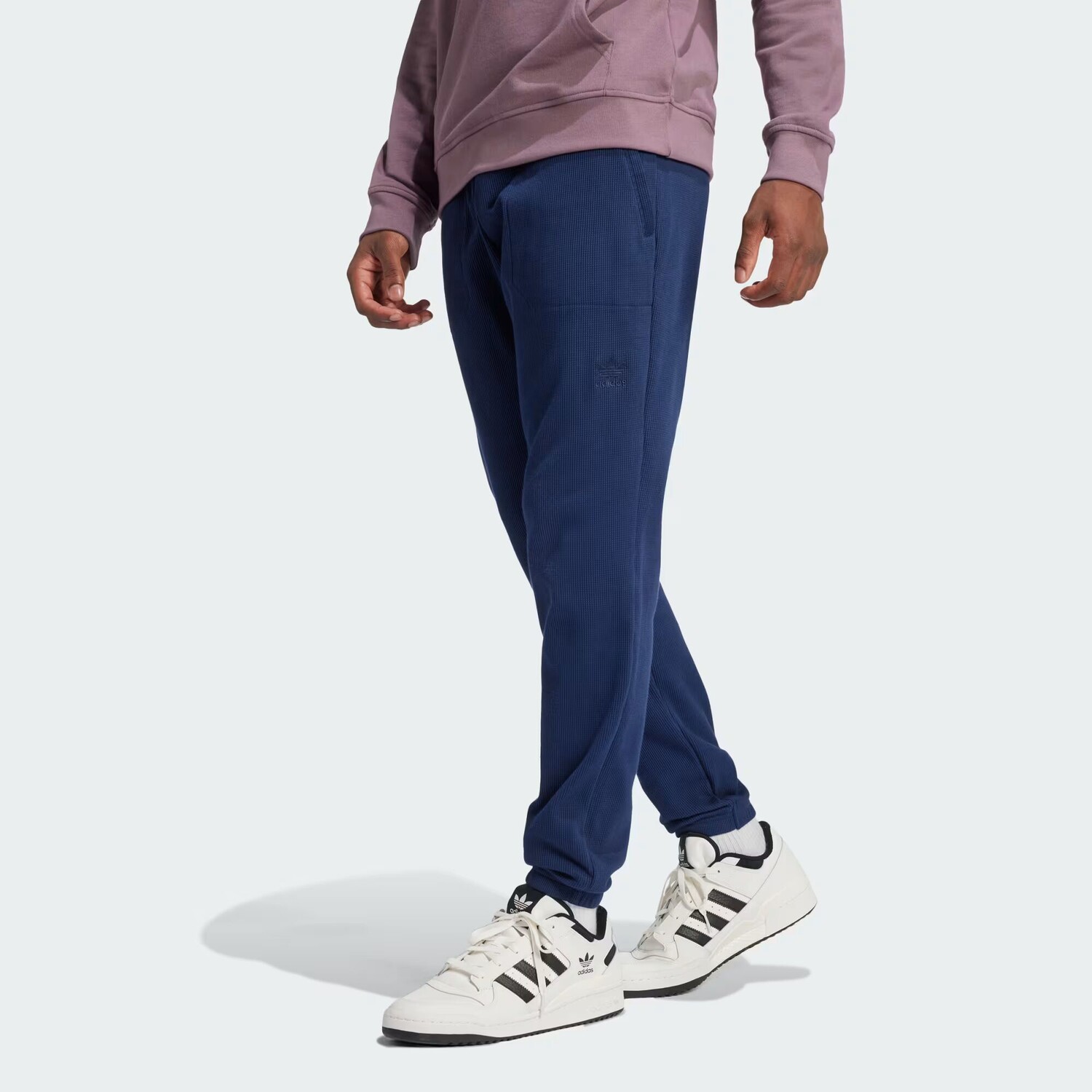 

Вафельные брюки Trefoil Essentials Adidas, цвет Night Indigo