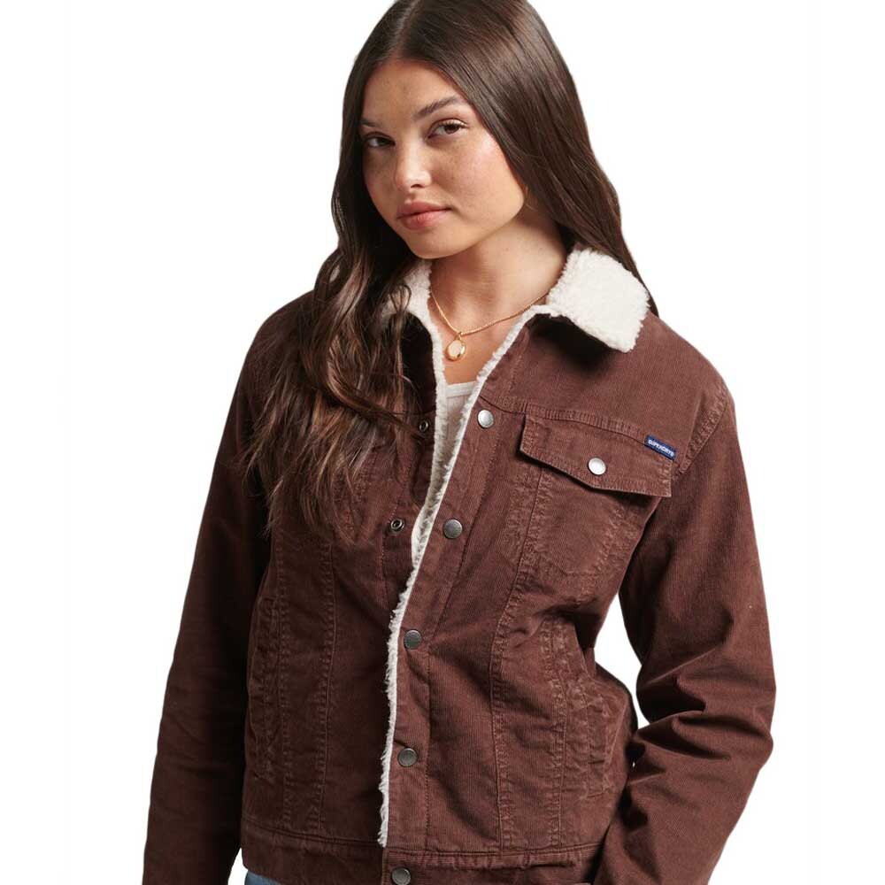 

Куртка Superdry Vintage Sherpa Cord Denim, коричневый