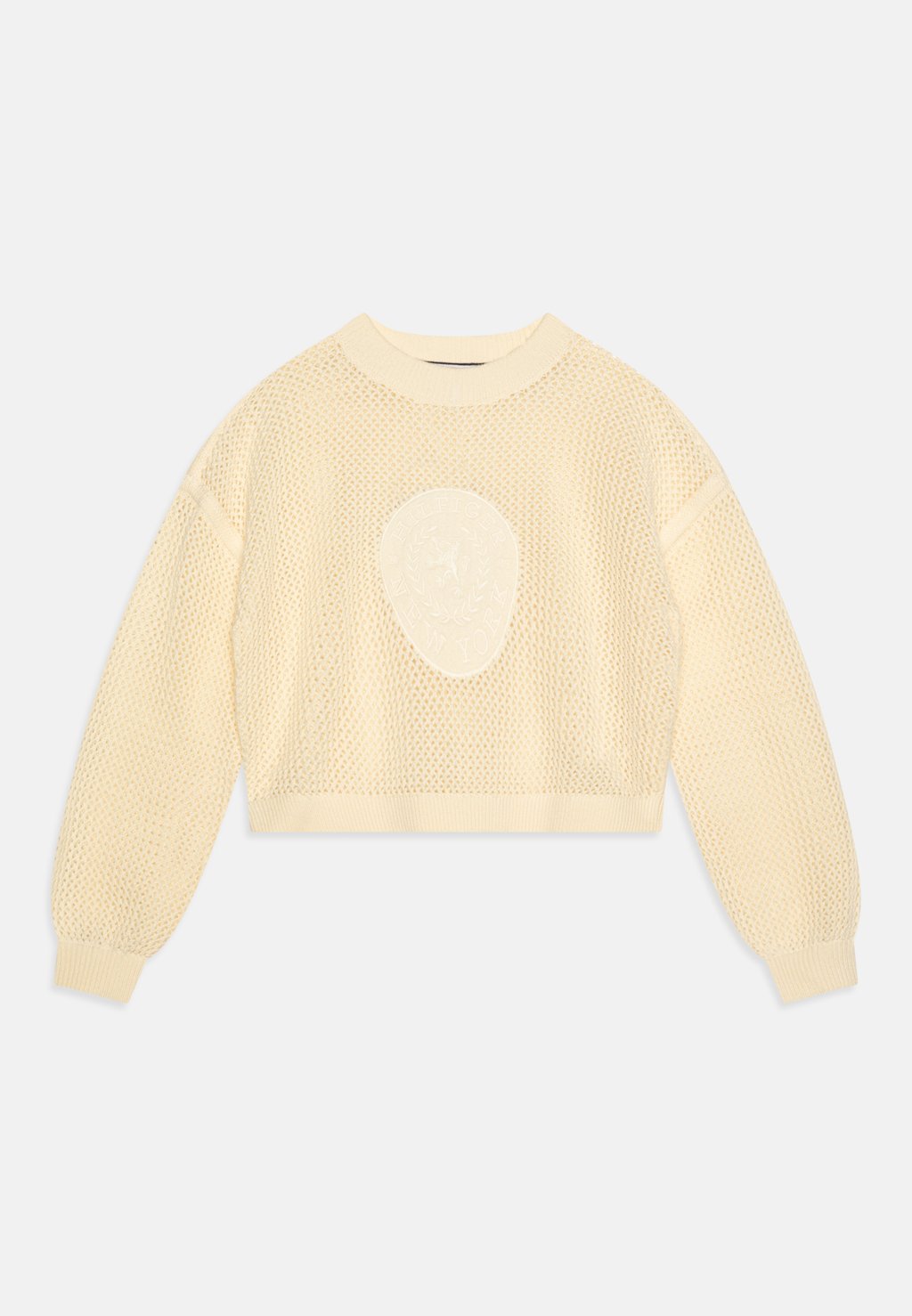 Свитер Crochet Crest Logo Sweater Tommy Hilfiger, цвет off-white