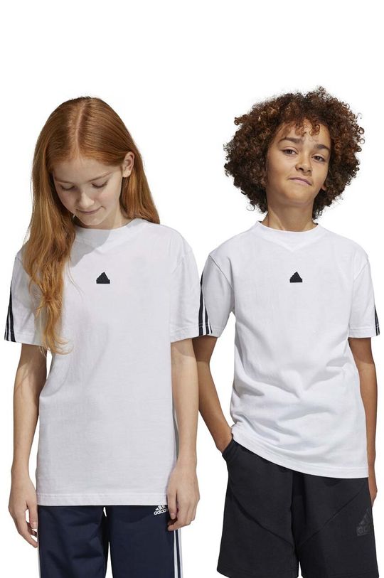 Детская хлопковая футболка adidas U FI 3S, белый