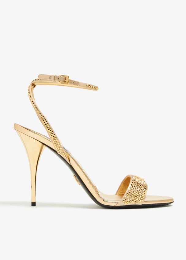 

Сандалии Prada Satin Crystal, золотой