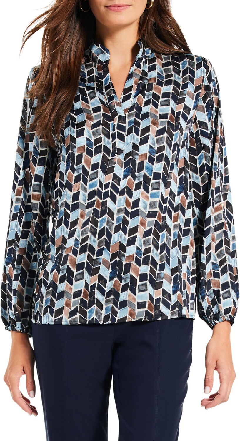

Топ NIC+ZOE Herringbone Blues Top, цвет Blue Multi