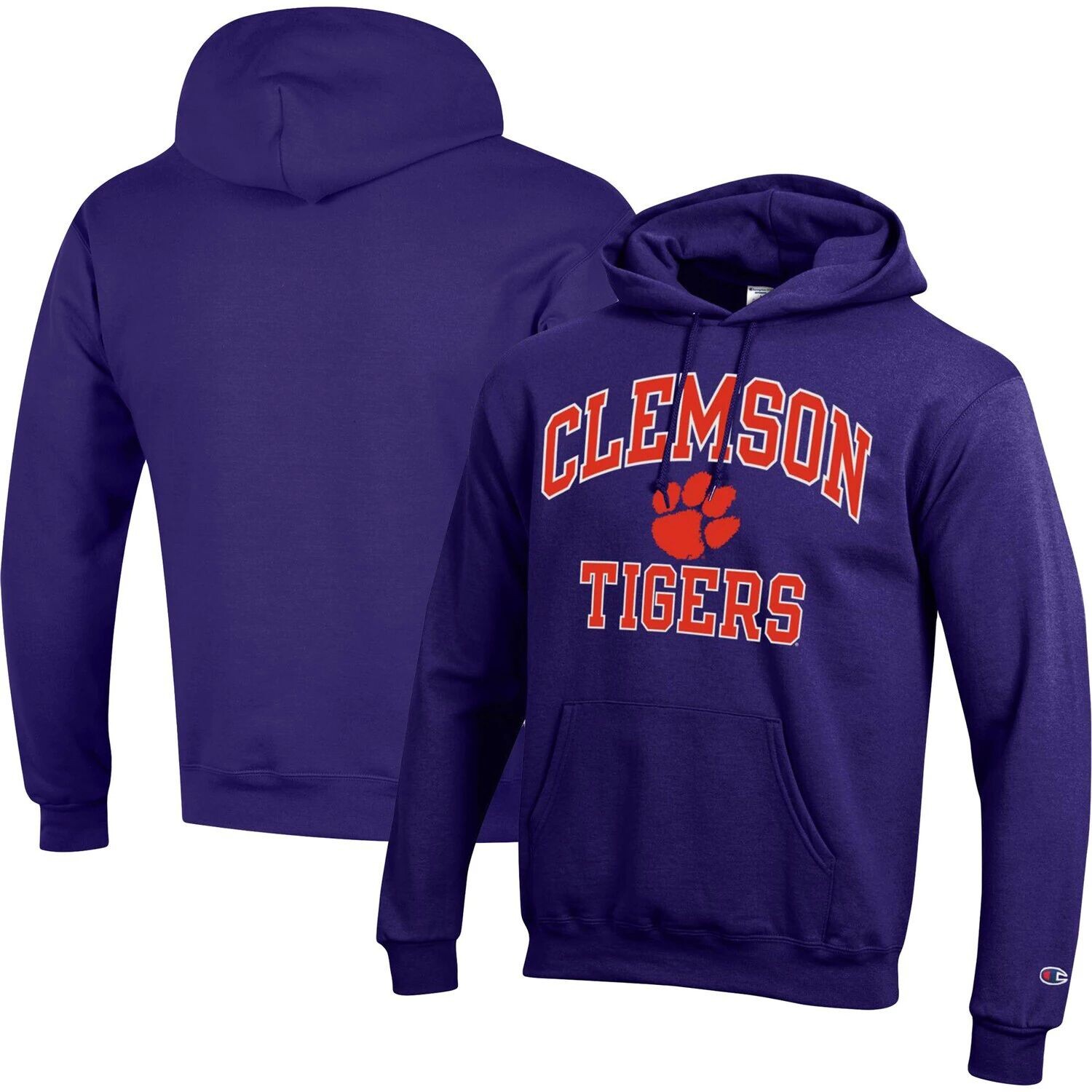 

Мужской фиолетовый пуловер с капюшоном Clemson Tigers High Motor Champion