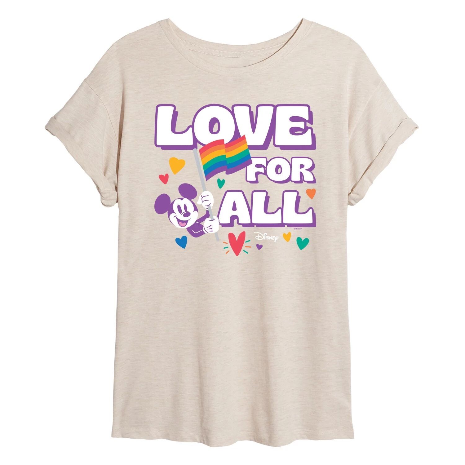 

Струящаяся футболка Disney's Juniors' Love For All с флагом Disney