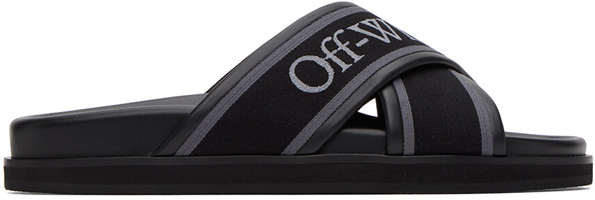 

Шлепанцы Off-White Black Cloud с перекрещиванием