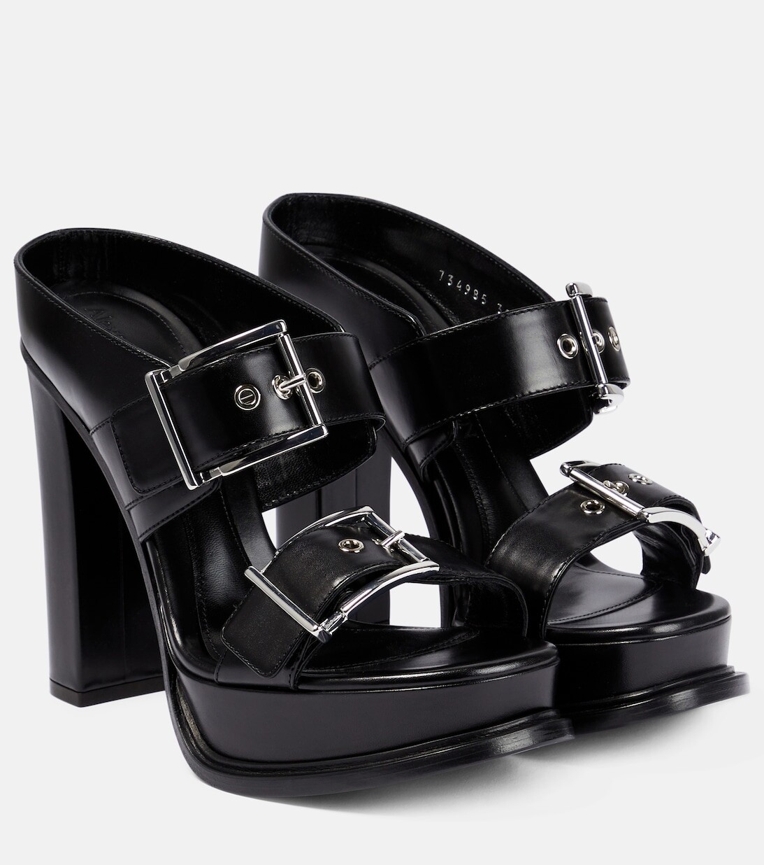

Кожаные мюли на платформе Alexander McQueen, черный