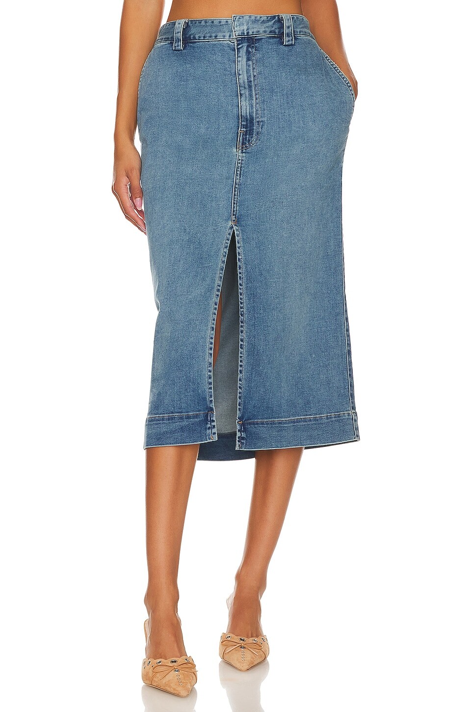 

Юбка Enza Costa Soft Touch Slit, цвет Mid Wash