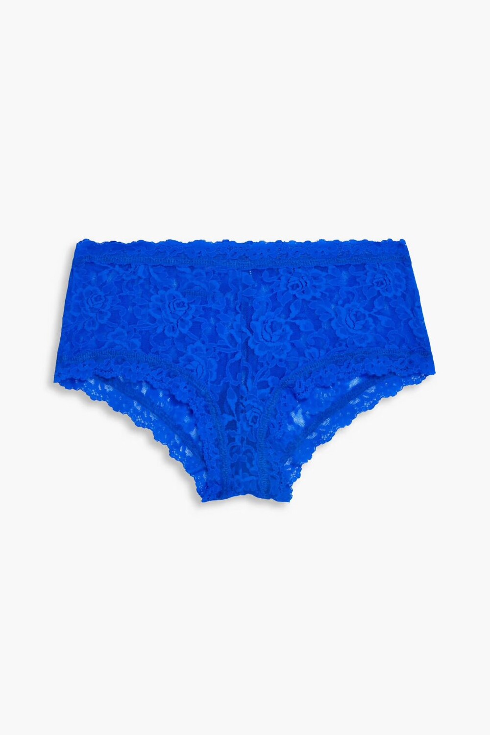 

Фирменные трусы средней посадки из эластичного кружева Hanky Panky, ярко-голубой