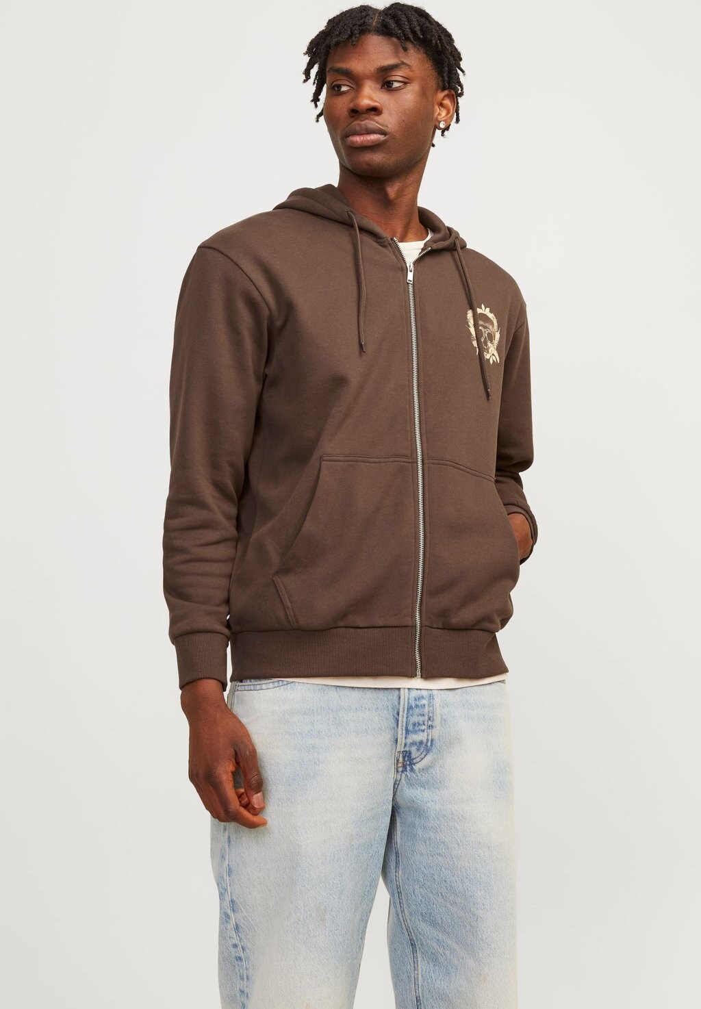 

Свитер на молнии Jormocha Zip Hood Unisex Jack & Jones, коричневый