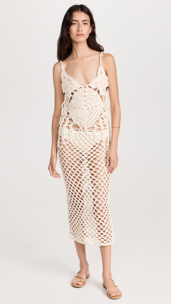 

Платье Nia Thomas Yemaya Crochet, кремовый