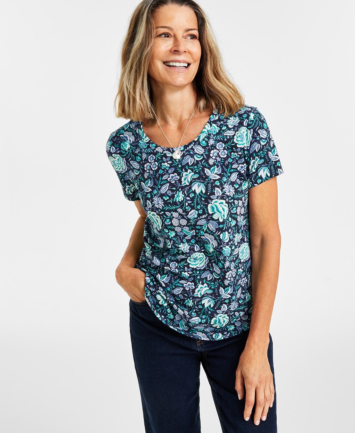 

Футболка Petite Vintage Garden, созданная для Macy’s Style & Co