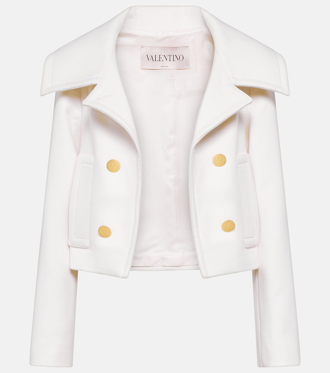 

Укороченная куртка из шерсти и кашемира Valentino, белый