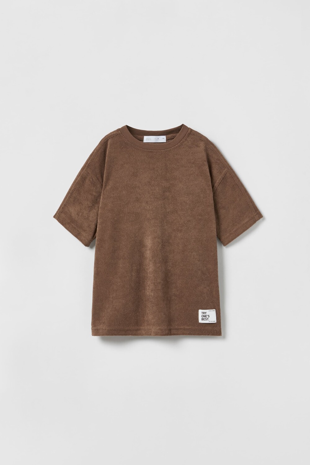 

Футболка из махровой ткани Zara, браун