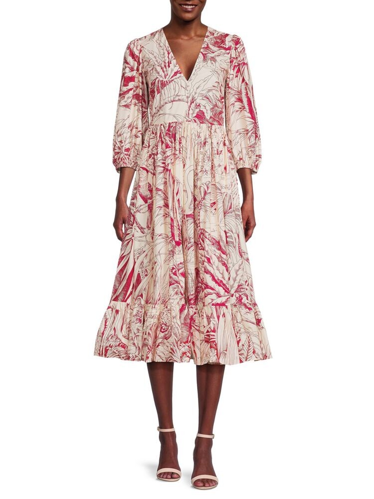 

Платье миди с принтом и воланами Redvalentino, цвет Avory