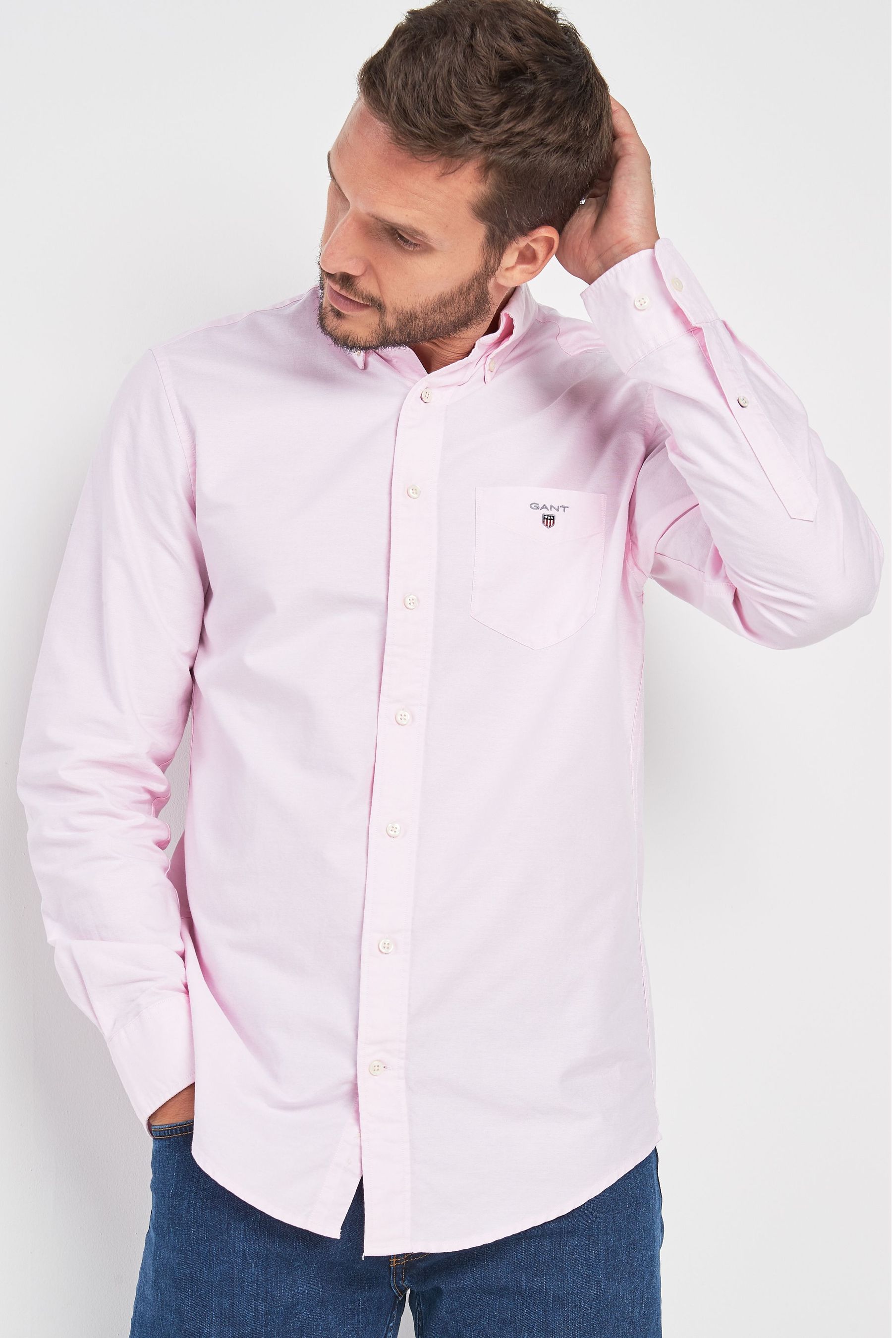 Оксфордская рубашка стандартного кроя GANT, розовый оксфордская рубашка стандартного кроя asos