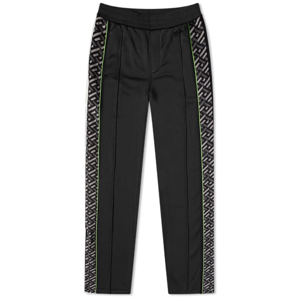 

Versace Спортивные брюки с рукавами в греческом стиле, черный/зеленый
