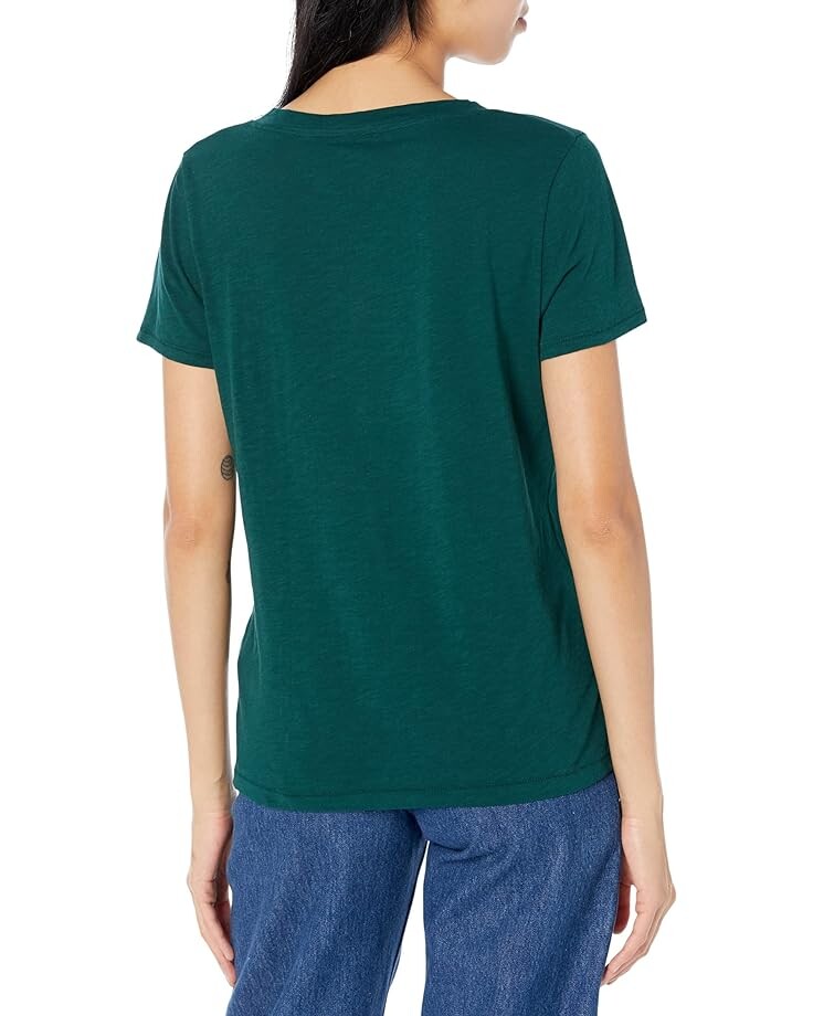 

Футболка Madewell Whisper Cotton V-Neck Tee, цвет Smoky Spruce
