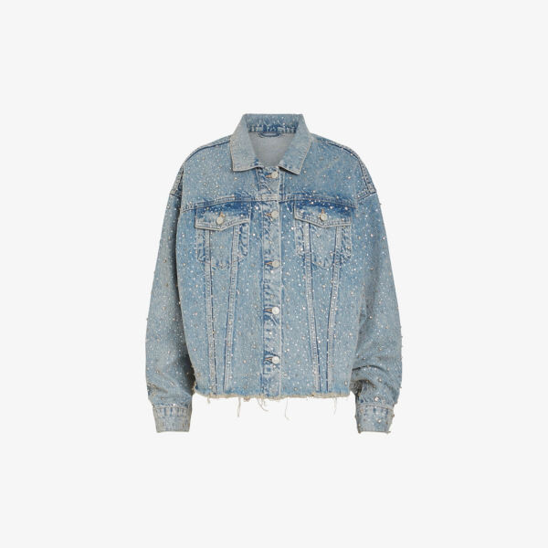 

Джинсовая куртка свободного кроя Piper с кристаллами Allsaints, синий