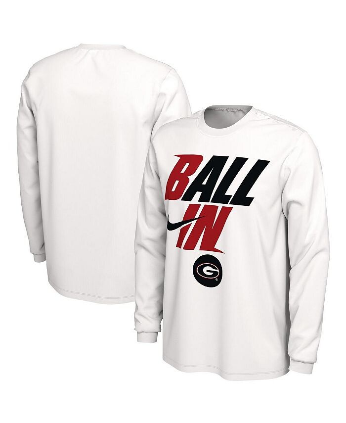 

Мужская белая футболка с длинным рукавом Georgia Bulldogs Ball In Bench Nike, белый