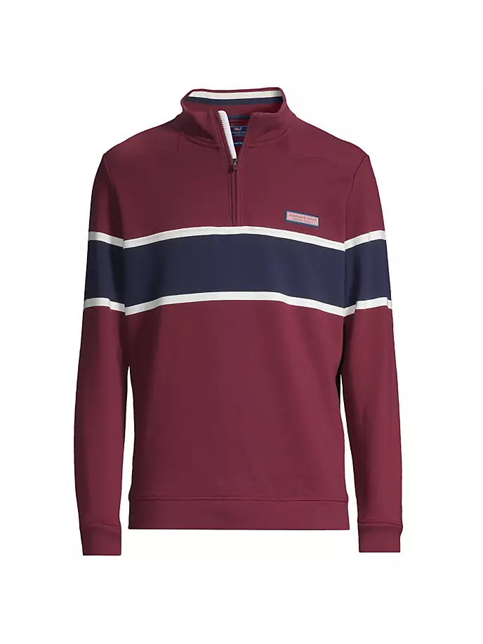 

Рубашка Varsity с молнией на четверть Vineyard Vines, малиновый