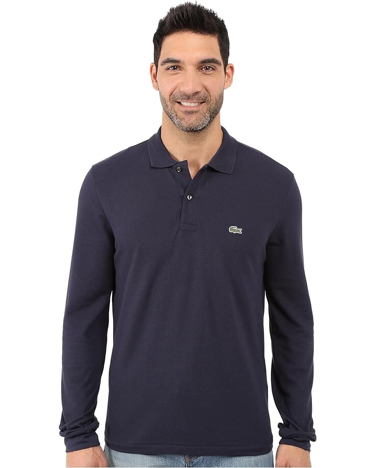 

Поло Lacoste Long Sleeve Classic Pique Shirt, цвет Navy Blue