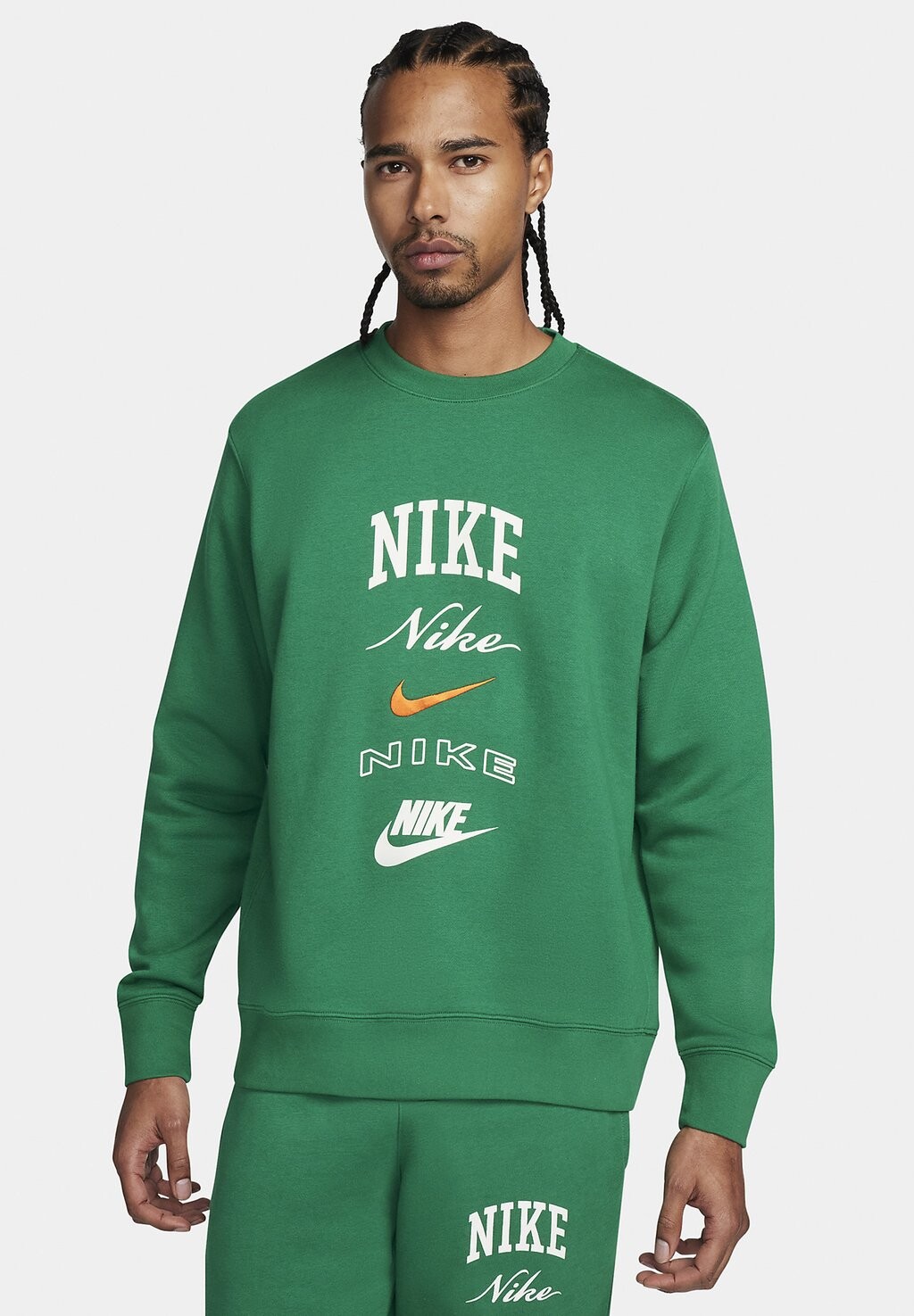 

Толстовка Club Crew Stack Nike, цвет malachite safety orange