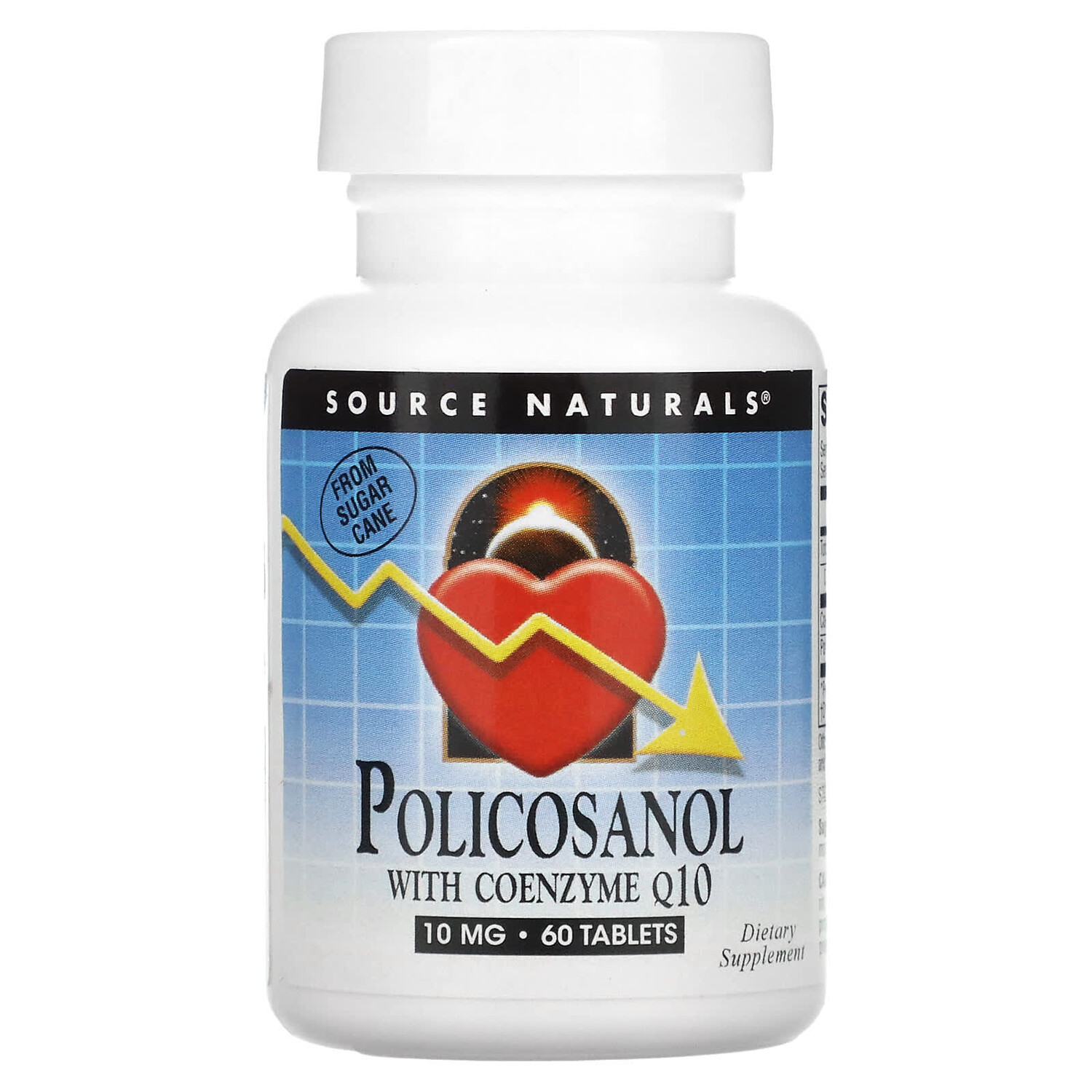 

Поликосанол с ферментом Q10 10 мг, 60 таблеток, Source Naturals