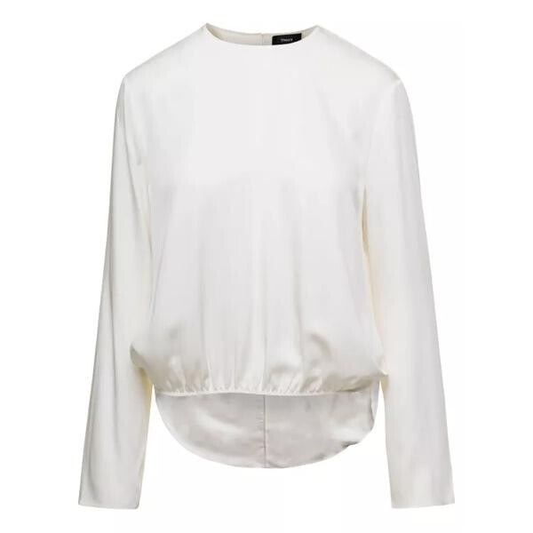 

Футболка round neck wide tie blouse Theory, белый