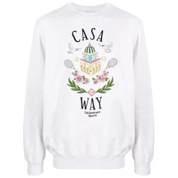

Футболка casa way-embroidered cotton sweatshirt Casablanca, белый