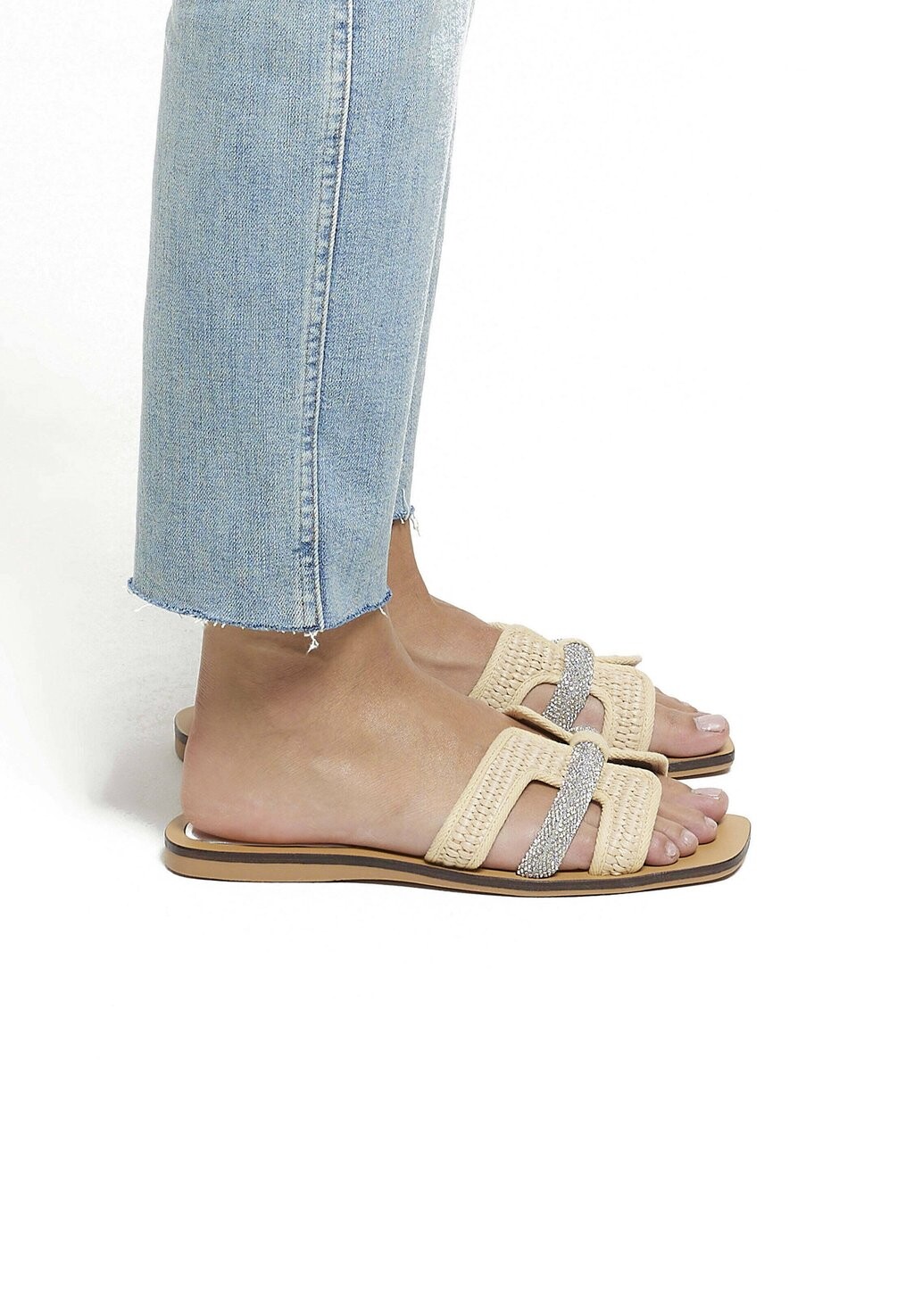 

Мюли на плоской подошве River Island, цвет beige
