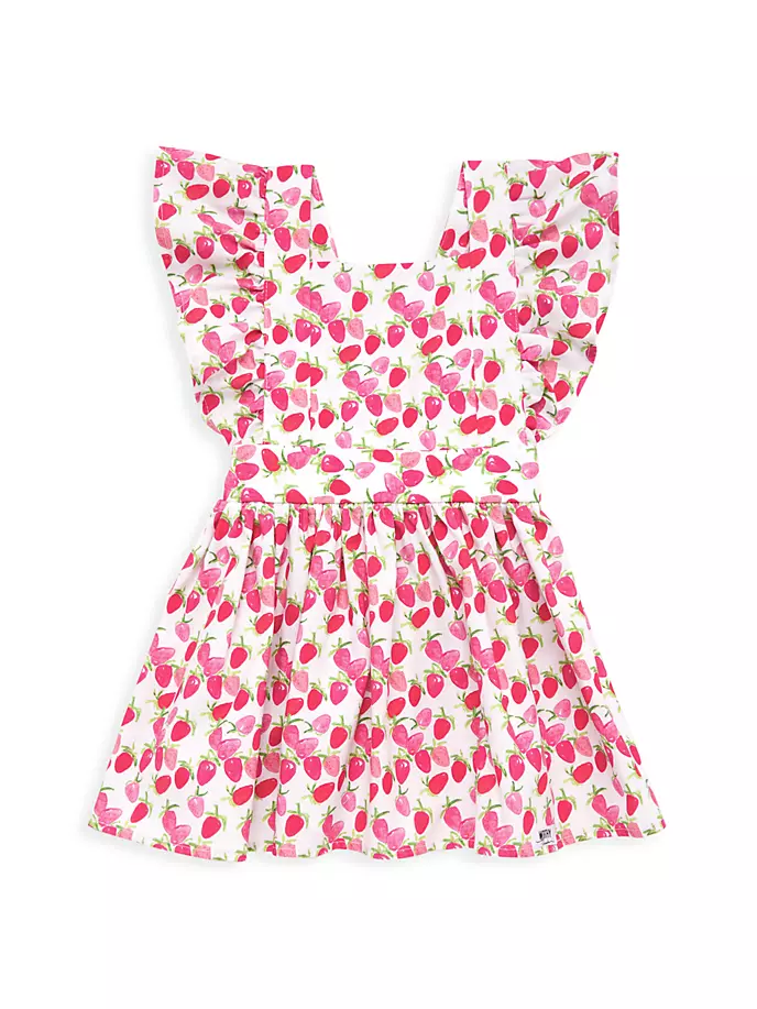 цена Платье с клубничным принтом для маленьких девочек и маленьких девочек Worthy Threads, розовый