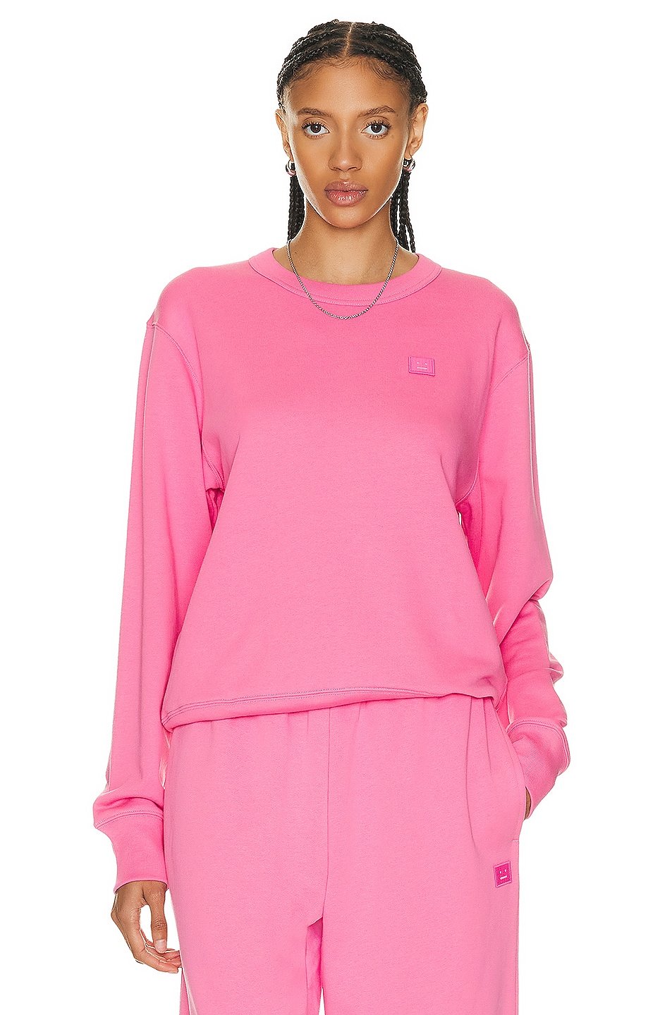 

Толстовка Acne Studios Crew Neck, цвет Bright Pink