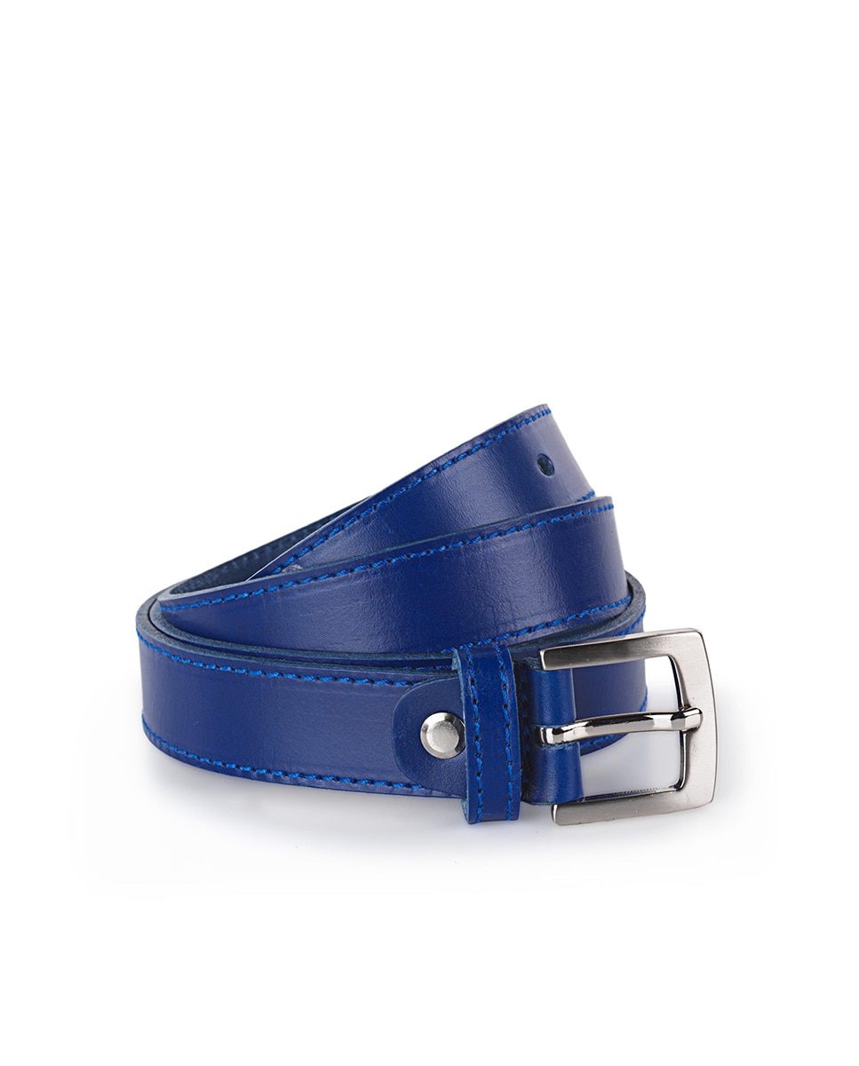 Женский ремень из синей кожи Jaslen, синий brand designer belts women belt luxury d buckle belts width 2 3cm good quality fashion leather belts for girls female belts