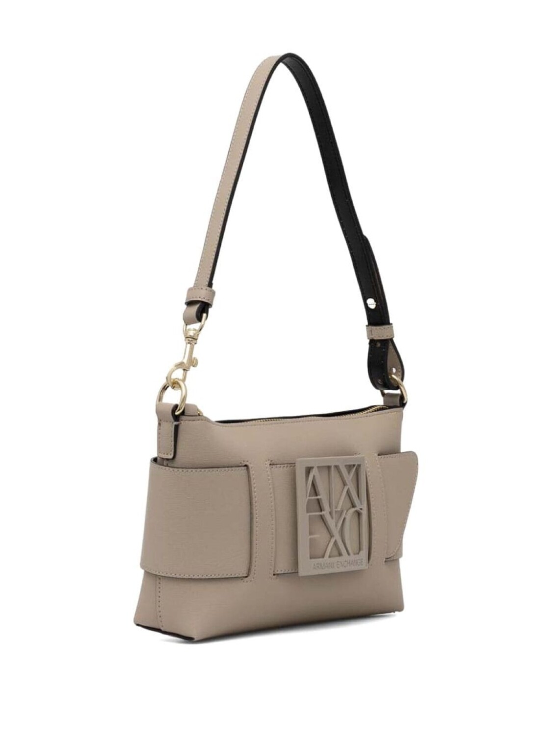 

Сумка Armani Exchange с тональным логотипом и пластинкой на ремне, серый