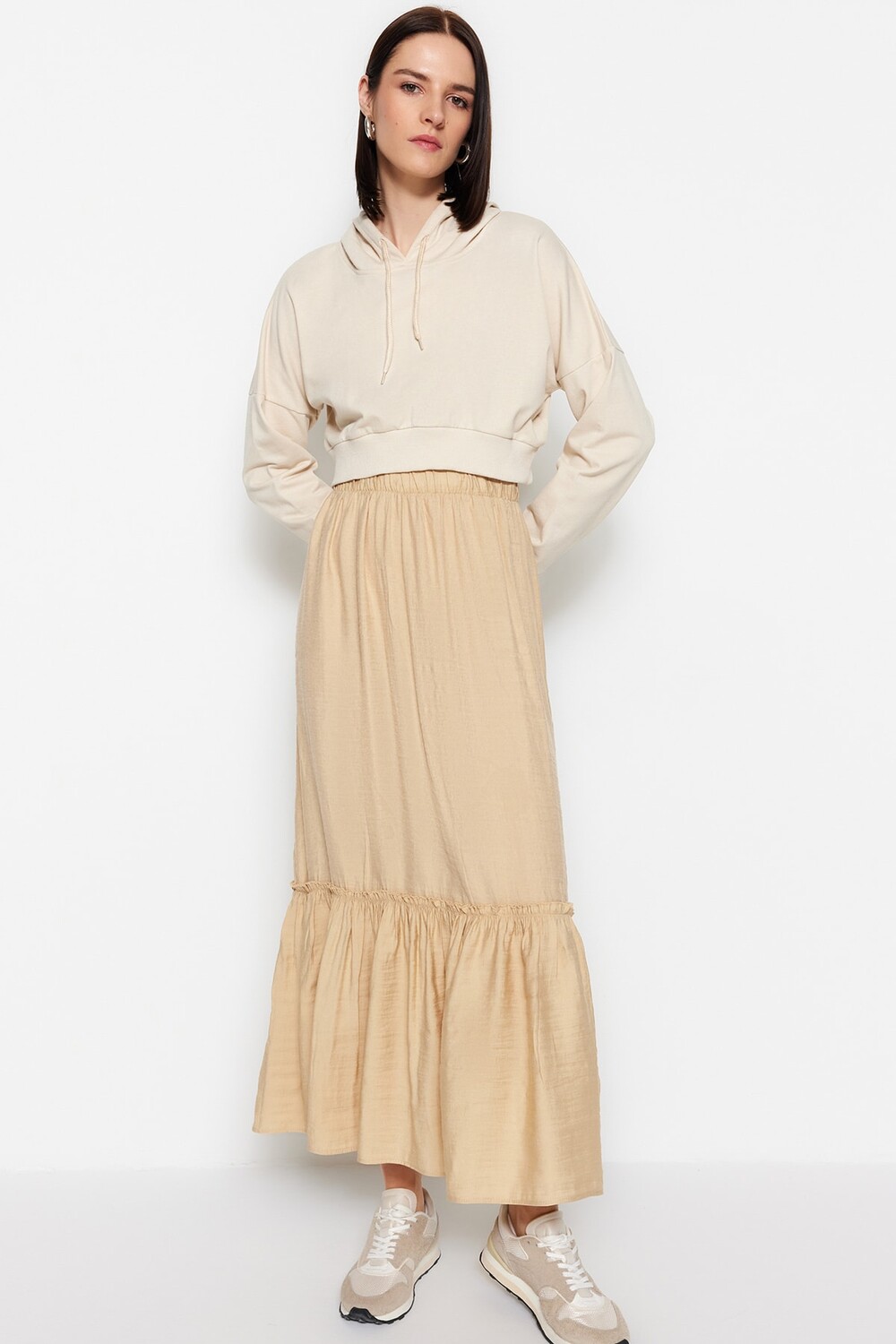 

Юбка - Бежевый - Макси Trendyol Modest, бежевый