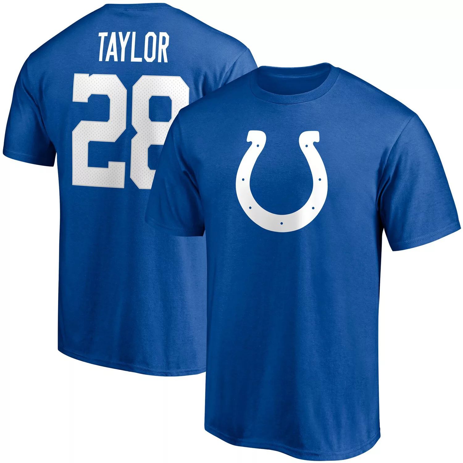 цена Мужская фирменная футболка с именем и номером игрока Jonathan Taylor Royal Indianapolis Colts Player Fanatics