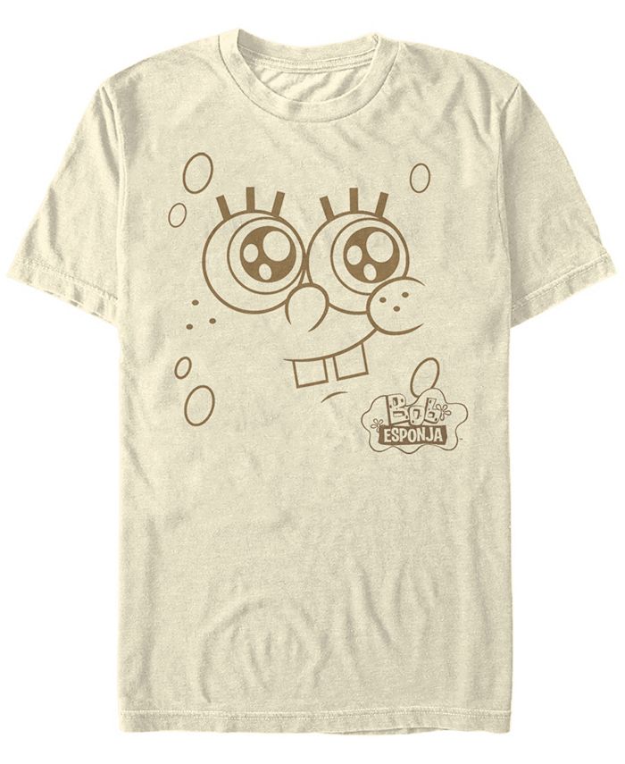 Мужская футболка Nickelodeon с квадратными штанами «Губка Боб» Bob Esponja Face с короткими рукавами Fifth Sun, тан/бежевый