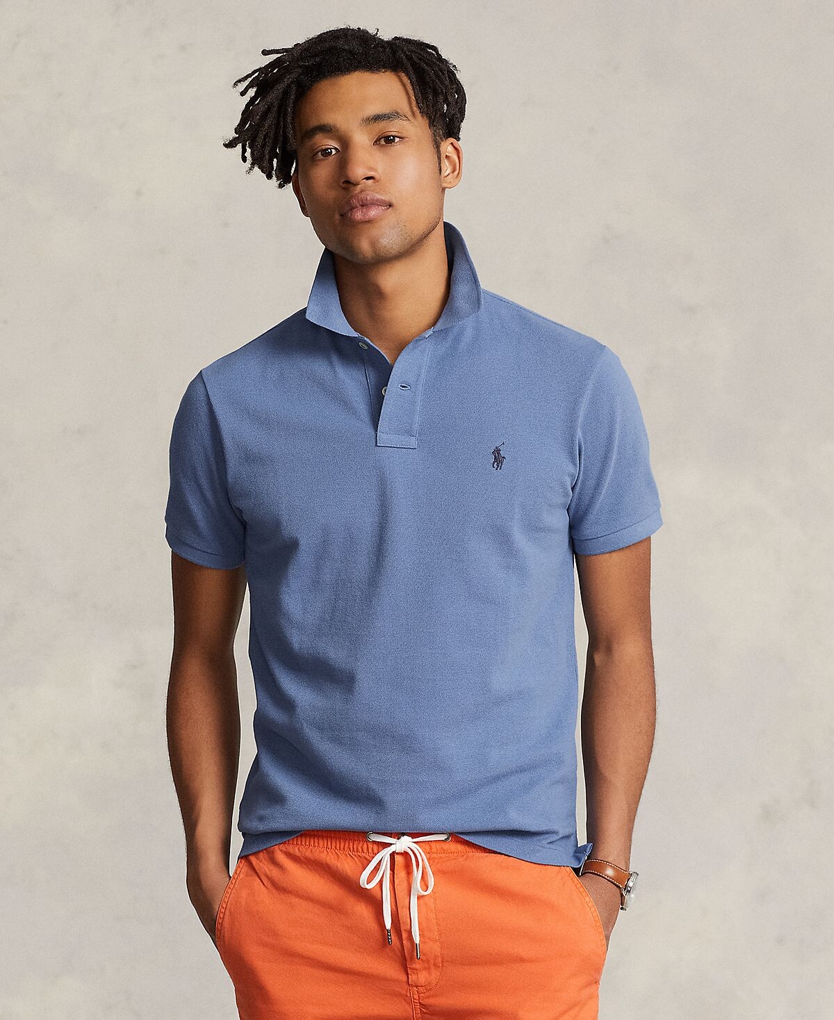 

Мужская рубашка-поло классического кроя в сетку Polo Ralph Lauren