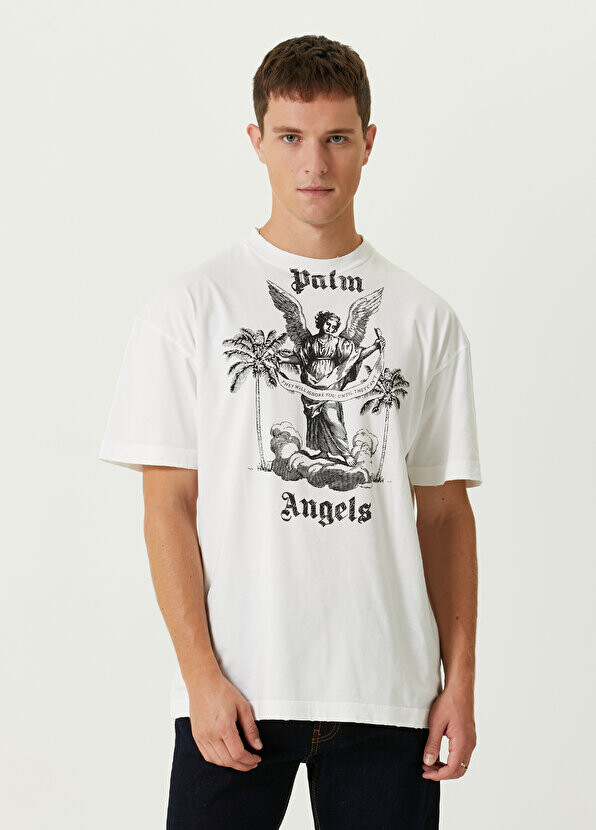 

Белая футболка с логотипом Palm Angels, Белый