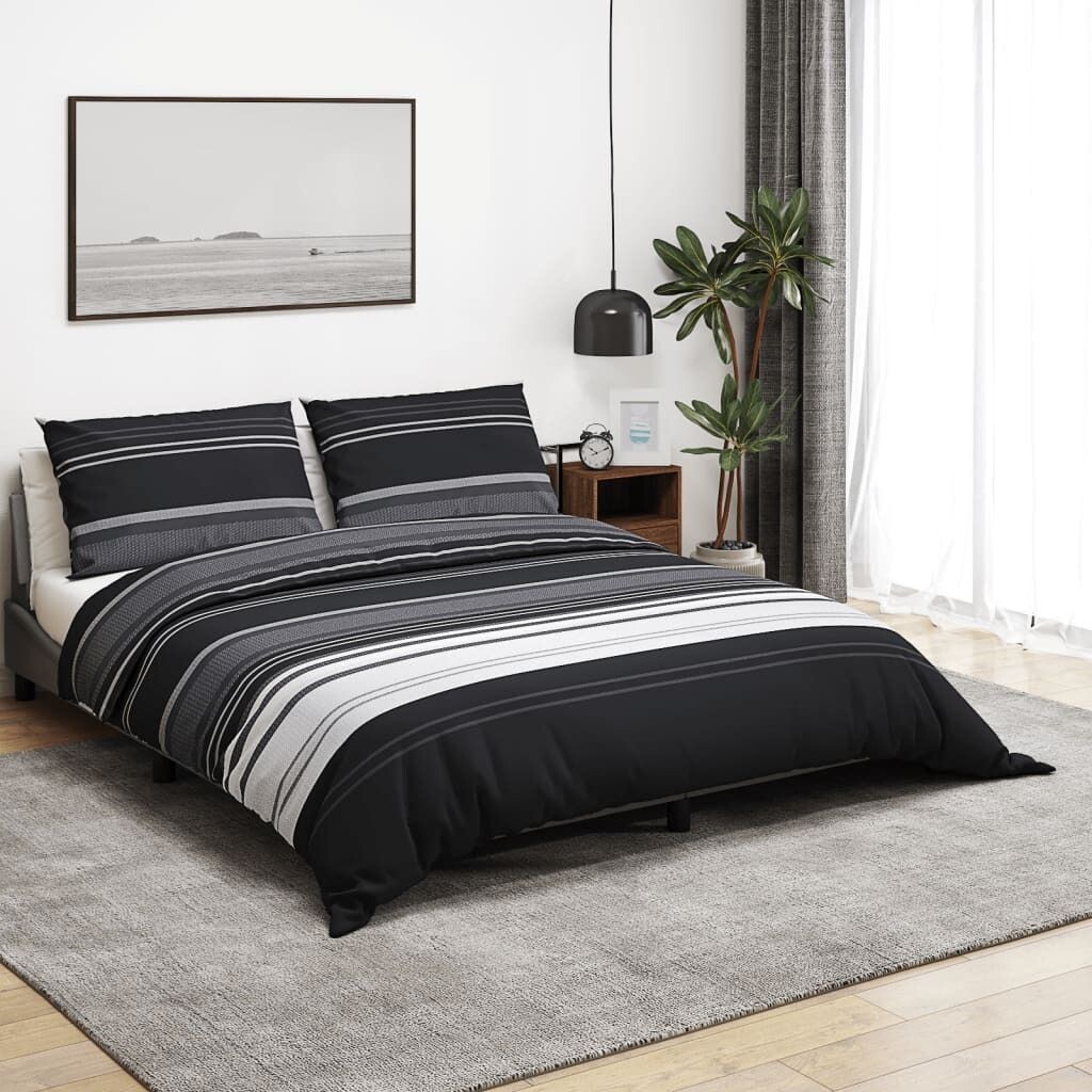 

Комплект постельного белья чёрно-белый 260х240 см хлопок DKD HOME DECOR