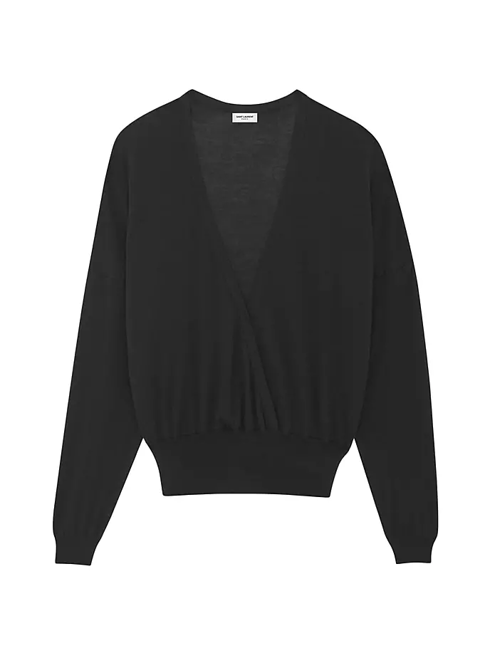 

Свитер с V-образным вырезом из кашемира Saint Laurent, черный