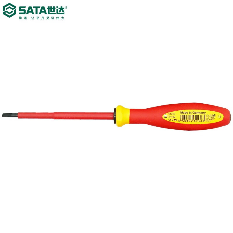 Изолированная крестообразная отвертка Star SATA Tools G series с трехцветной ручкой 61313/4x100