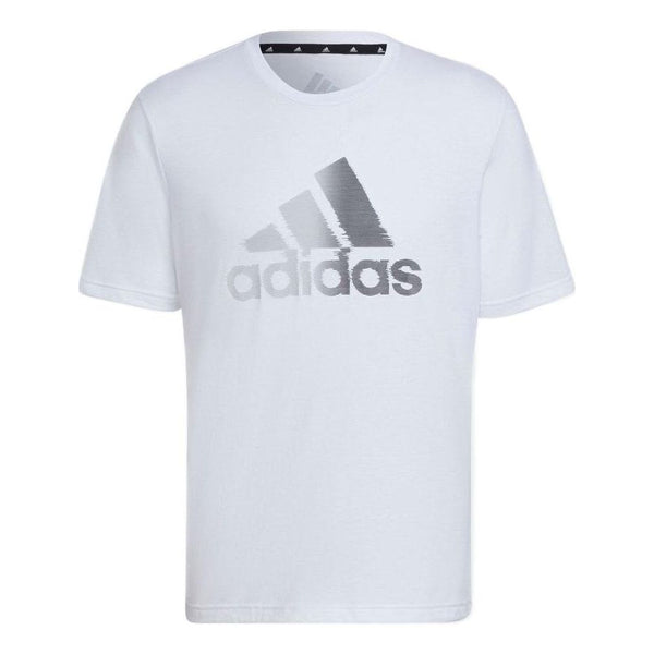 Футболка Men's adidas Logo Printing Round Neck Pullover Short Sleeve White T-Shirt, белый
