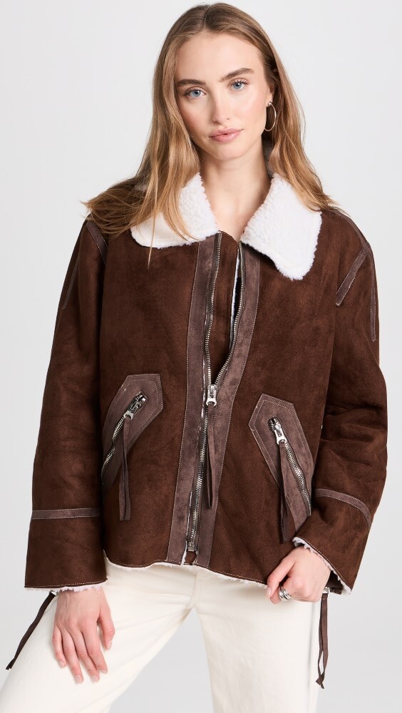 

Куртка Moon River Shearling Mustang, коричневый